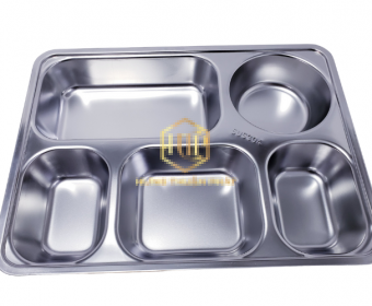 Khay cơm 5 ngăn sâu lòng ( Inox 304)