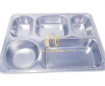 Nắp nhựa đậy khay cơm 5 ngăn sâu lòng