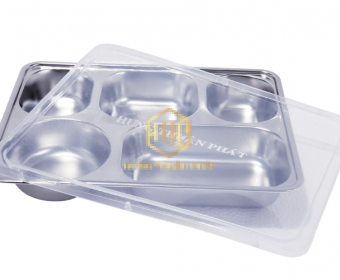 Nắp nhựa đậy khay cơm 5 ngăn sâu lòng nhỏ