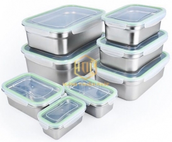 Khay đông lạnh  - Hộp bảo quản thực phẩm bằng inox ( nắp nhựa)