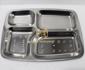 Khay cơm 4 ngăn ( Inox 201)