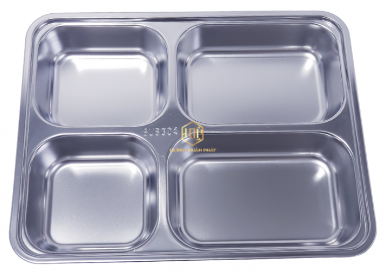 Khay cơm 4 ngăn sâu lòng ( Inox 304)