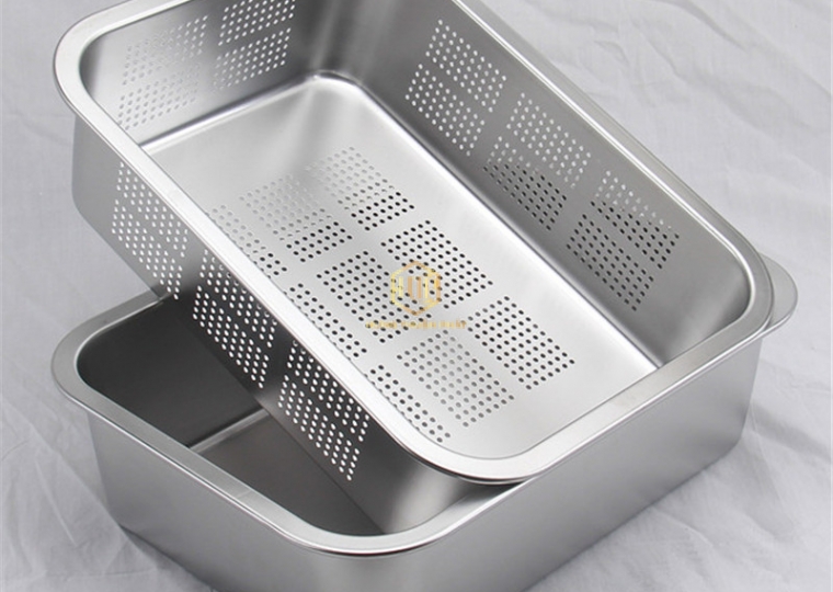 Khay Inox dày sâu lòng cao cấp 40 x 60cm có lỗ