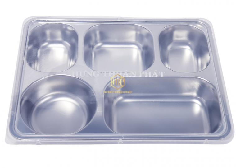 Nắp nhựa đậy khay cơm 5 ngăn sâu lòng nhỏ