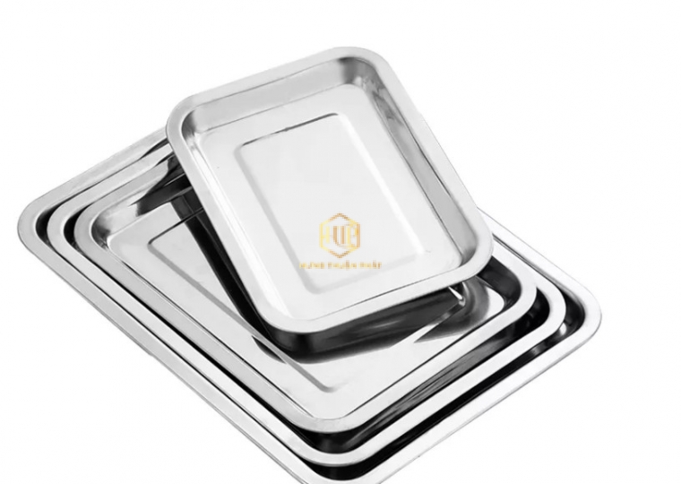 Khay Inox cạn - chiều cao 2.5 cm