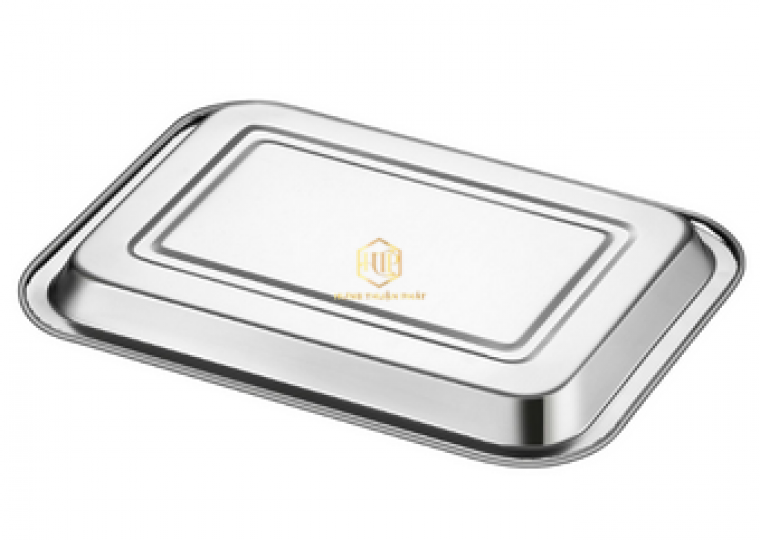 Khay Inox cạn - chiều cao 2.5 cm