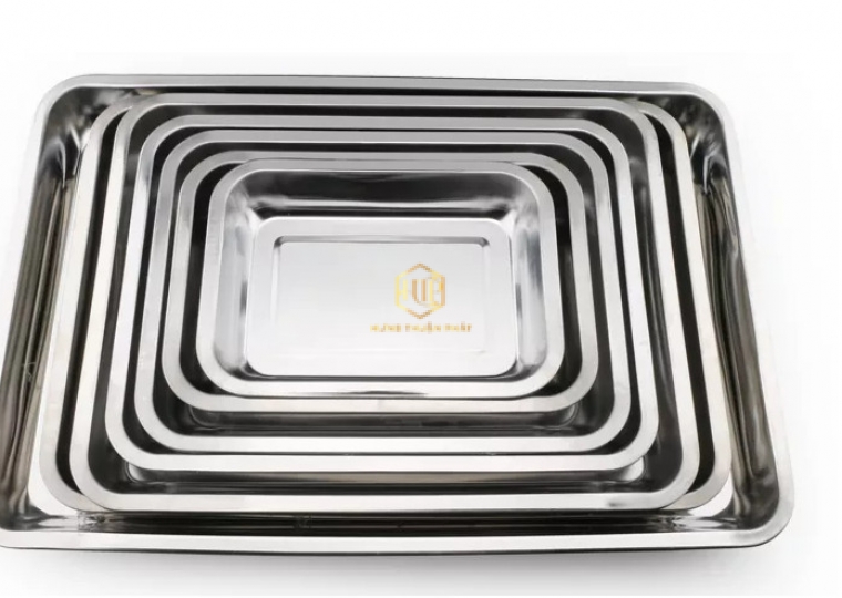Khay Inox sâu lòng - chiều cao 4.8 cm